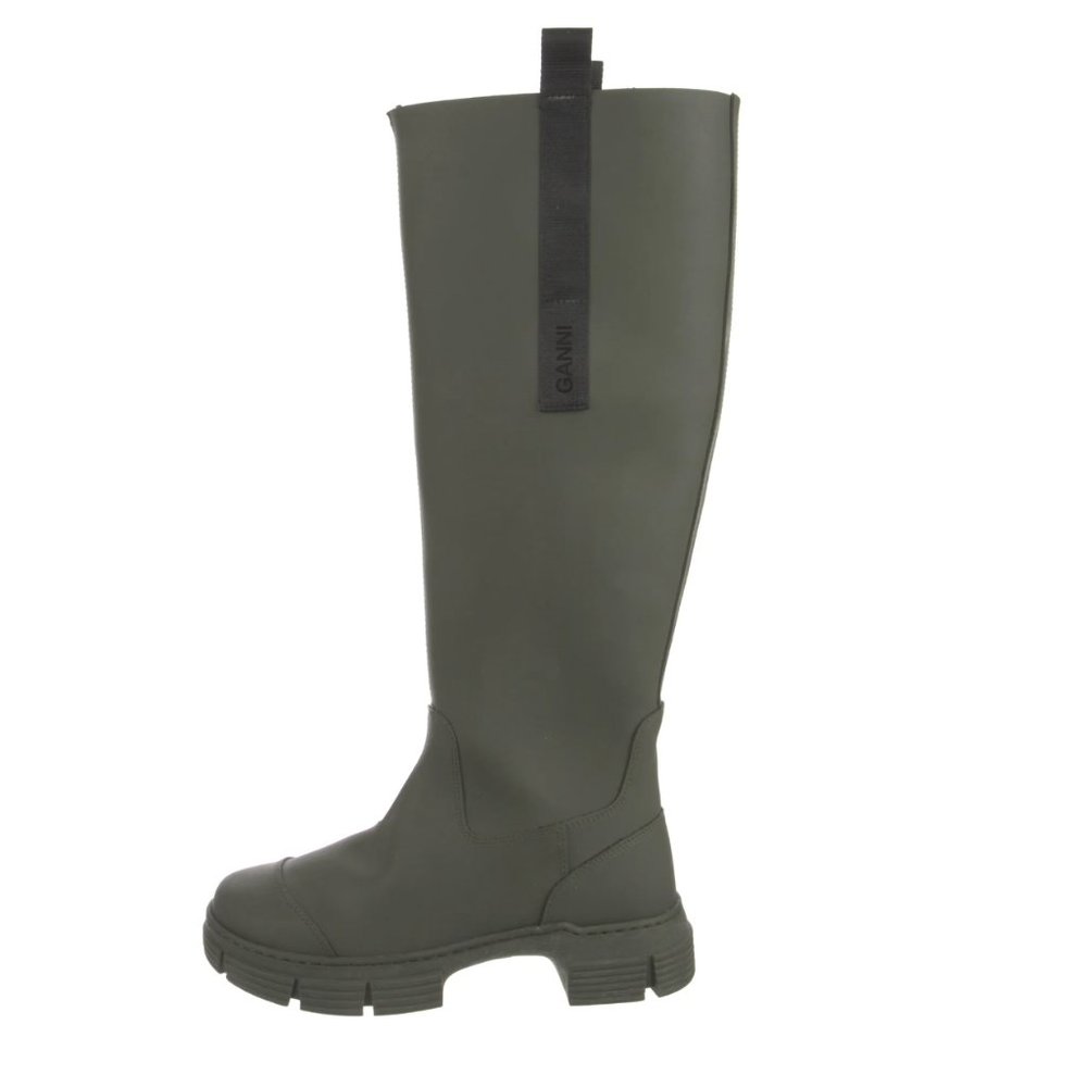 Ganni recycled rubber kneehigh lug sole boots
